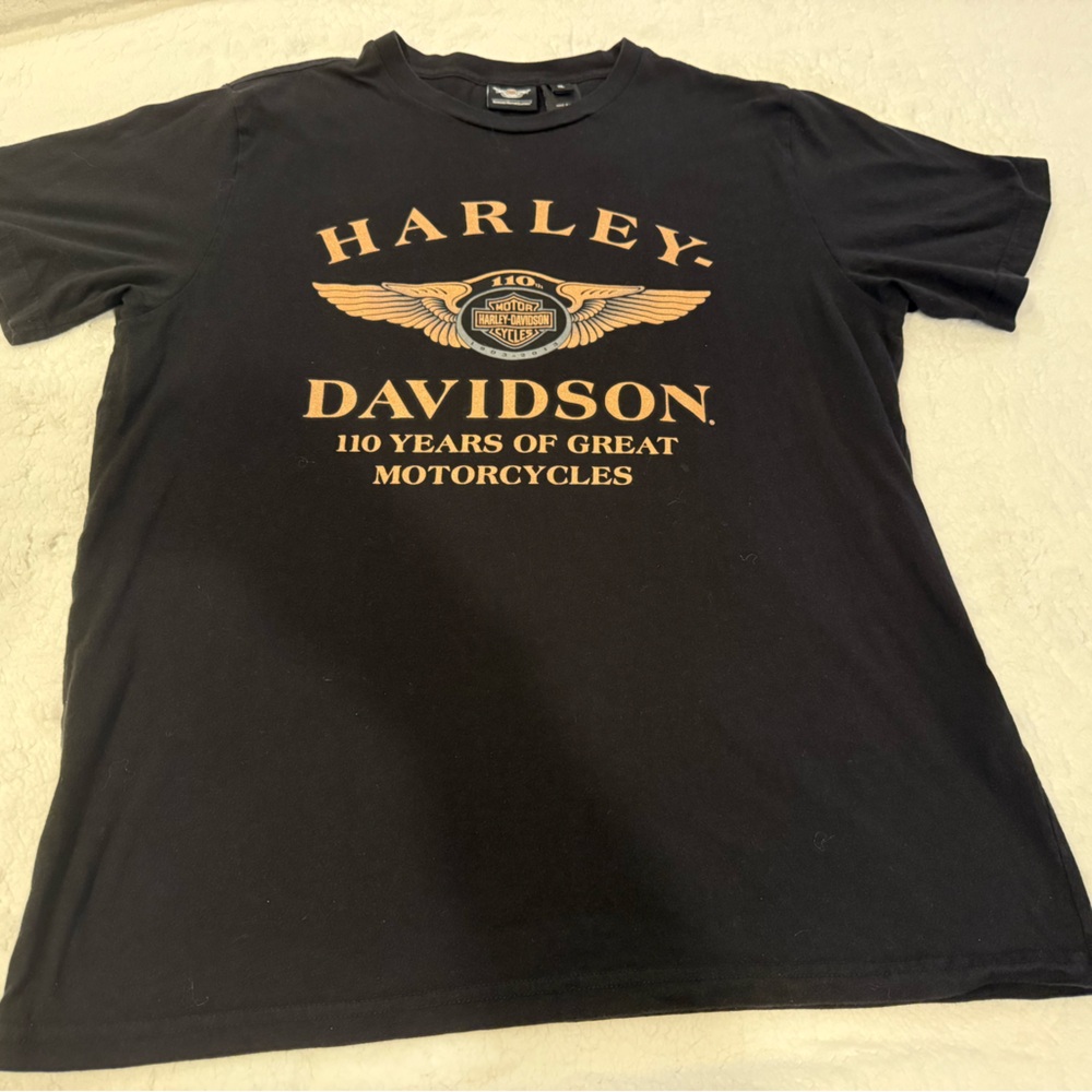 Harley-Davidson Black and Gold 110th Anniversary Tee